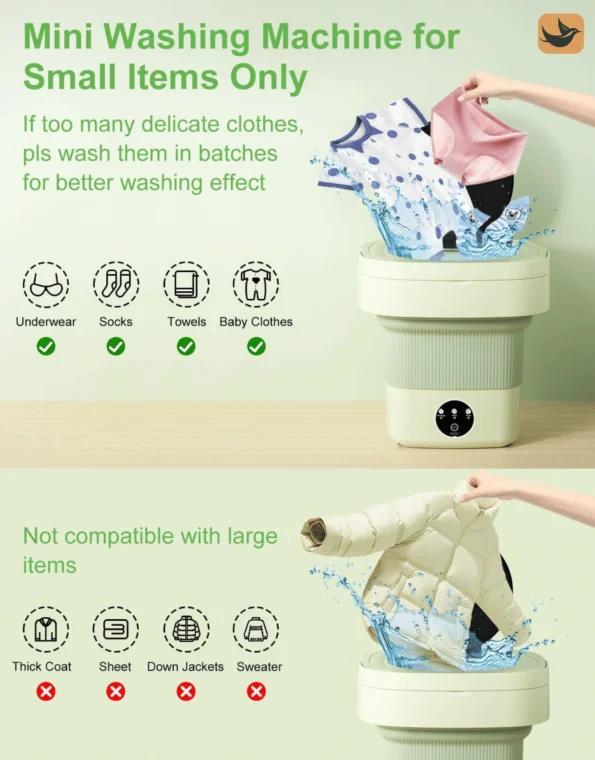 Portable Mini Washing Machine-Compact, Eco-Friendly, and Travel-ready