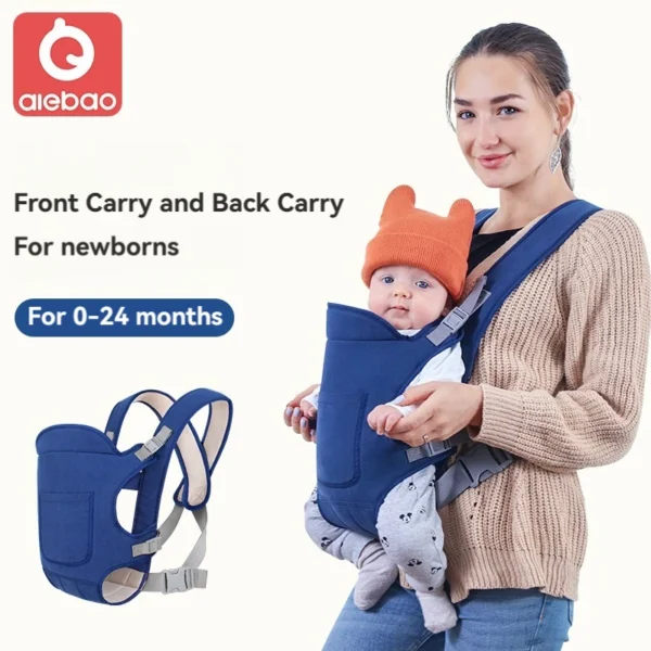 Multi-Functional Baby Carrier, Dual-Shoulder Infant Backpack, Front and Back Carrying Positions