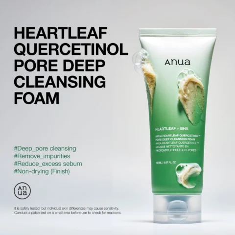 ANUA Heartleaf BHA Cleansing Foam 150ml – Korean Blackhead Remover, Pore Detox Face Wash