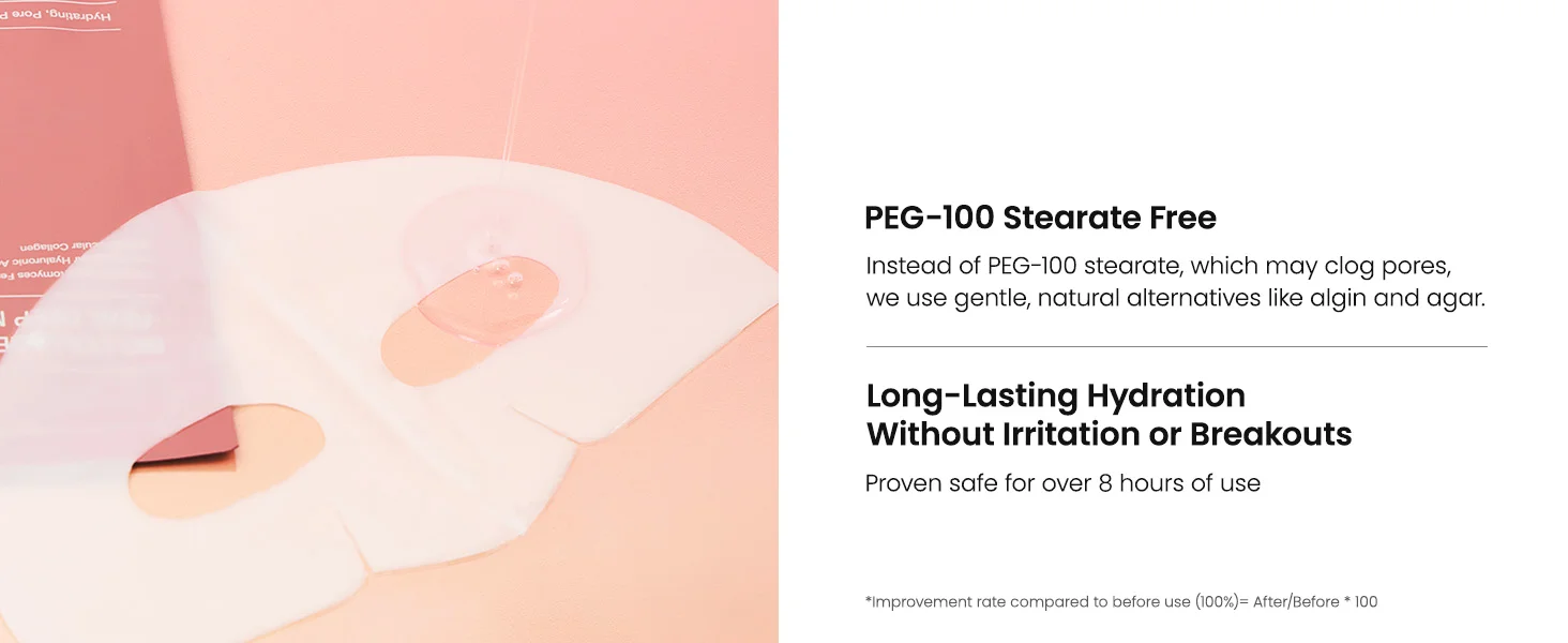 Overnight Hydrogel Sheet Mask | Pore Tightening, Deep Hydration, Anti-Aging, Radiance Boosting | 1.19 oz / Mask